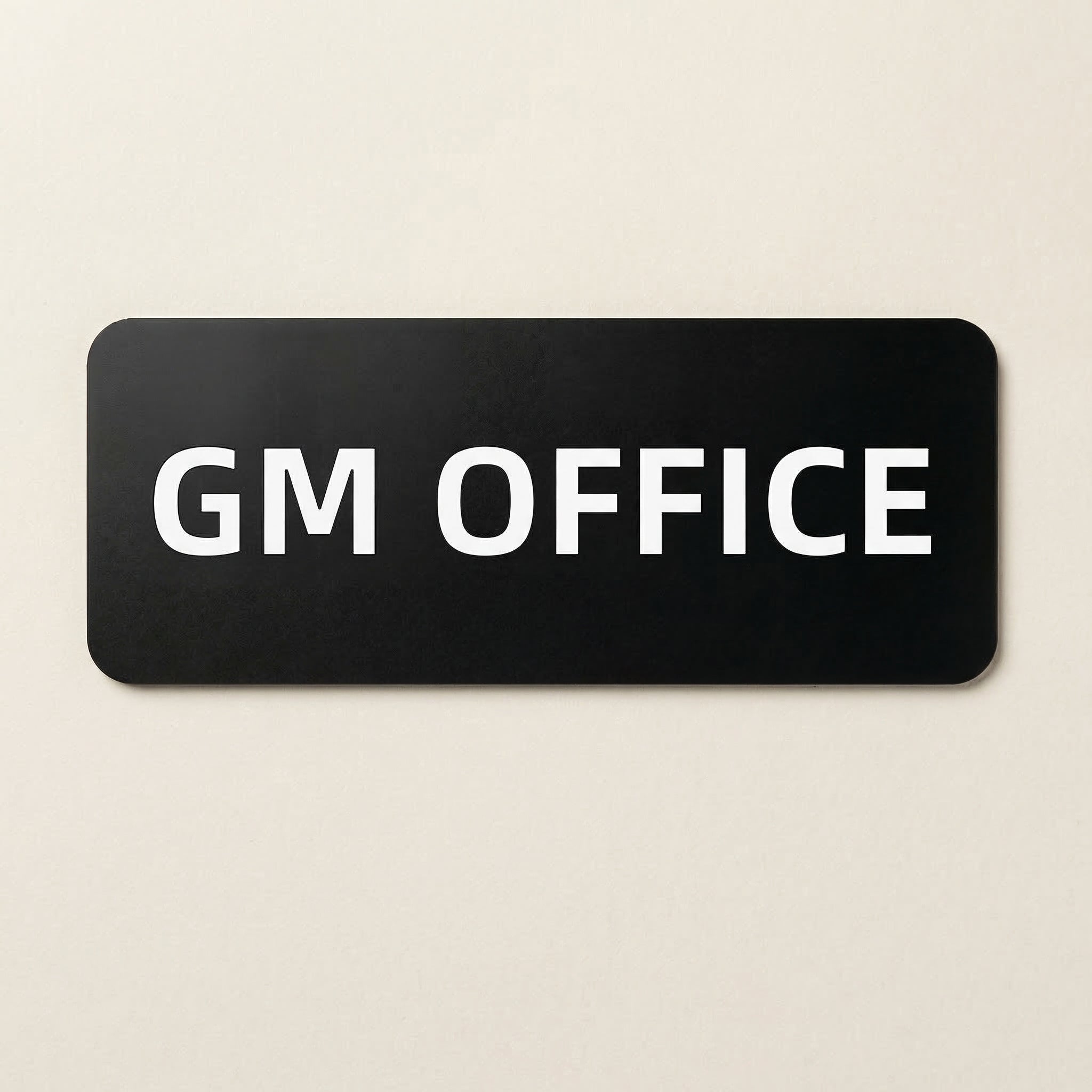 Matte Black Acrylic Door Signs | Custom UV Printed Office Name Plates