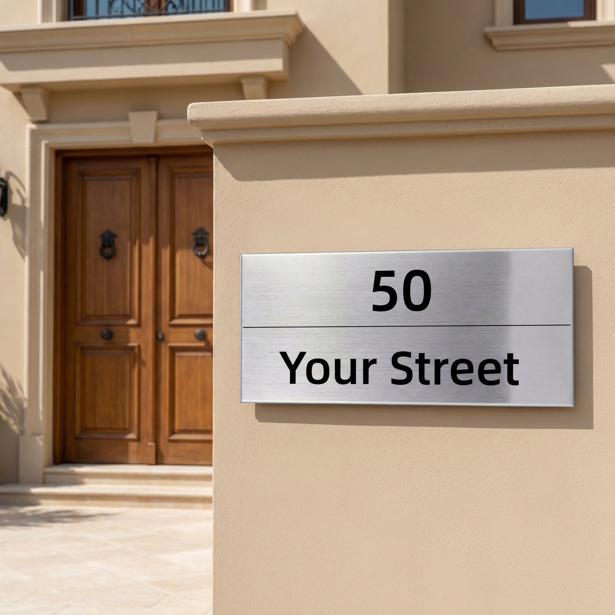 Brushed Stainless Steel Custom Office Signs | Adhesive & UV Printed