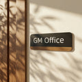 Wood Grain Frame Acrylic Office Signs | Custom Door Plates for Executive Offices