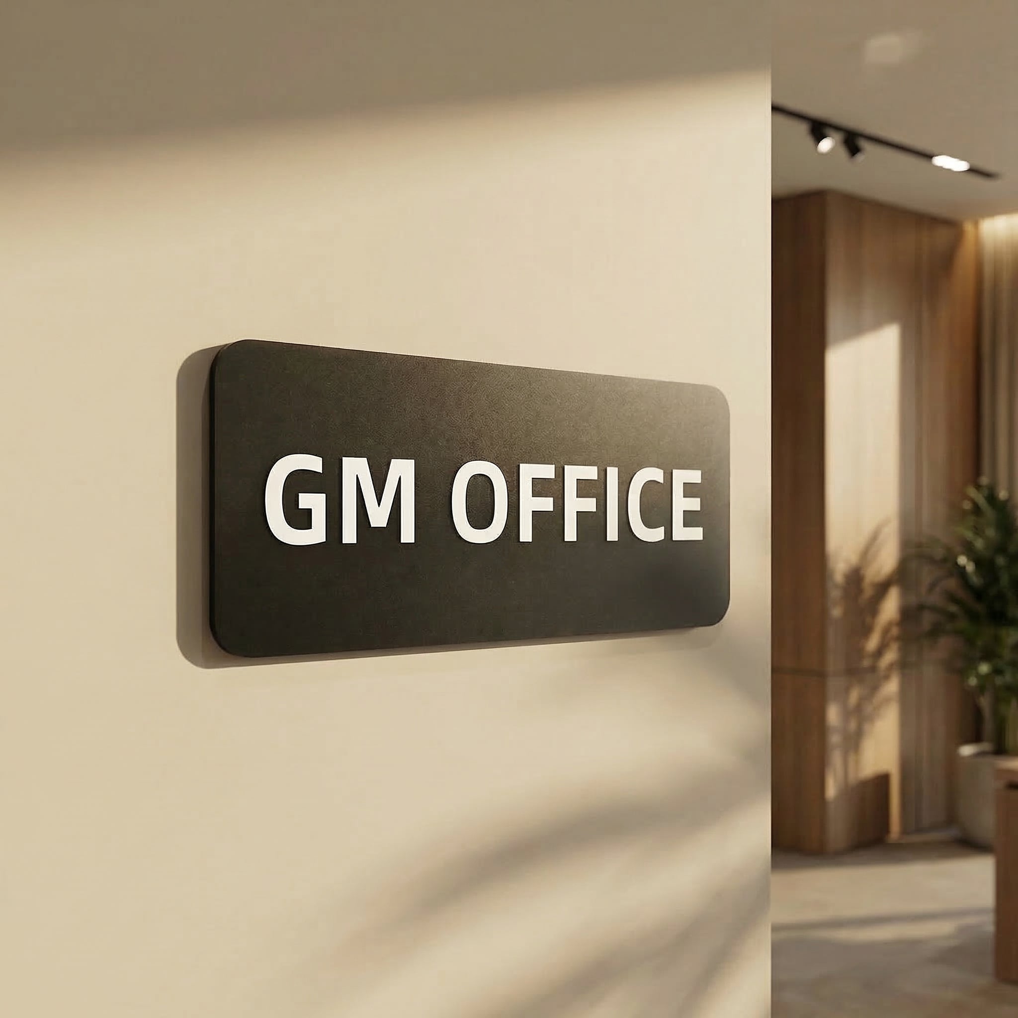 Matte Black Acrylic Door Signs | Custom UV Printed Office Name Plates