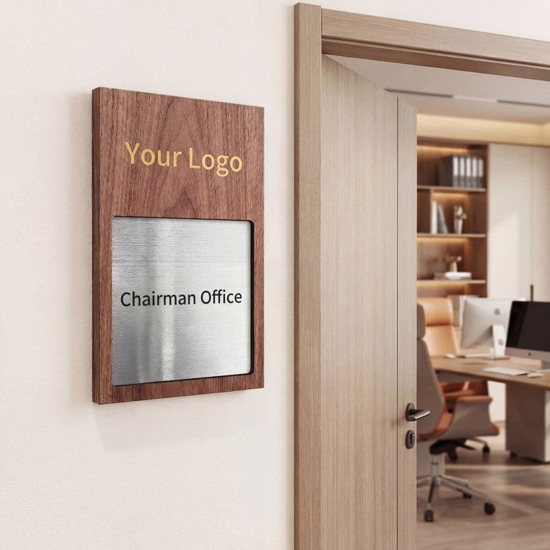 Interchangeable Stainless Steel Pull Office Signs | Luxury Acrylic Door Plates